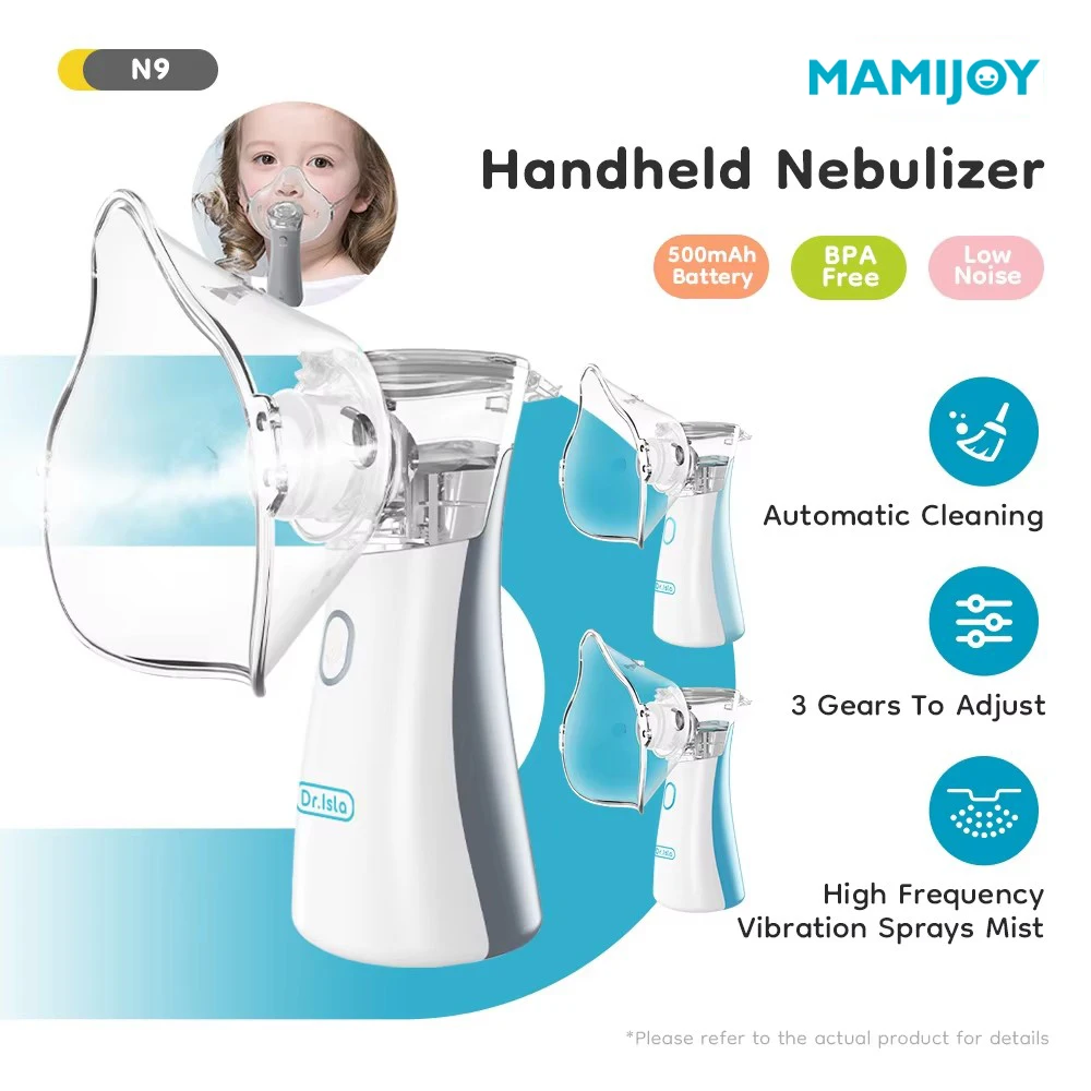 MAMIJOY Handheld tragbarer Vernebler Asthma-Inhalator Zerstäuber Leiser Mini-medizinischer Vernebler Luftbefeuchter Erwachsene Kinder Gesundheitsfürsorge