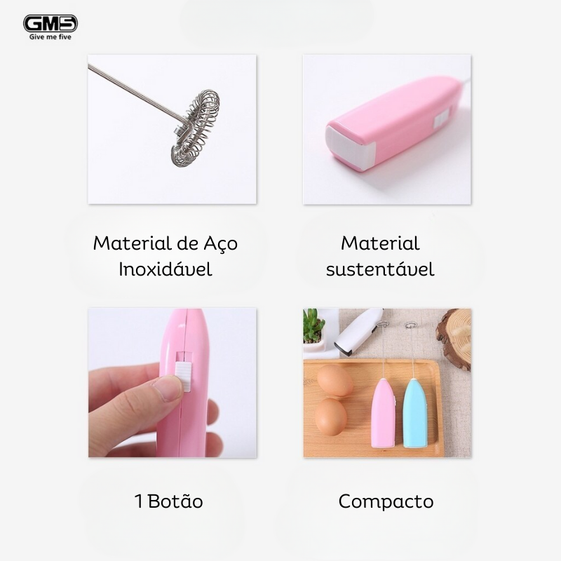 Batedor de ovo portátil, mini batedor elétrico de leite, misturador para casa, batedor de café, batedor de cordas