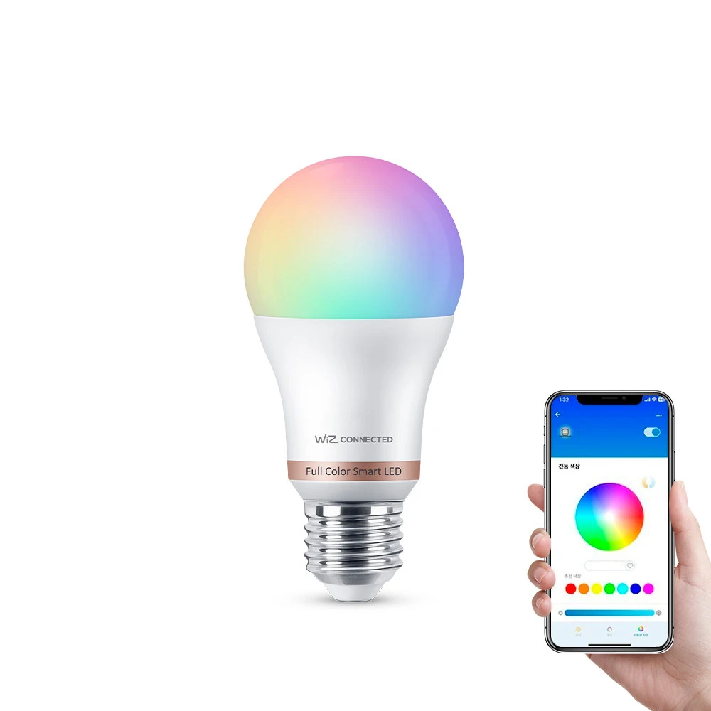 필립스 위즈 컬러 앰비언스 LED 스마트 전구 E26 소켓