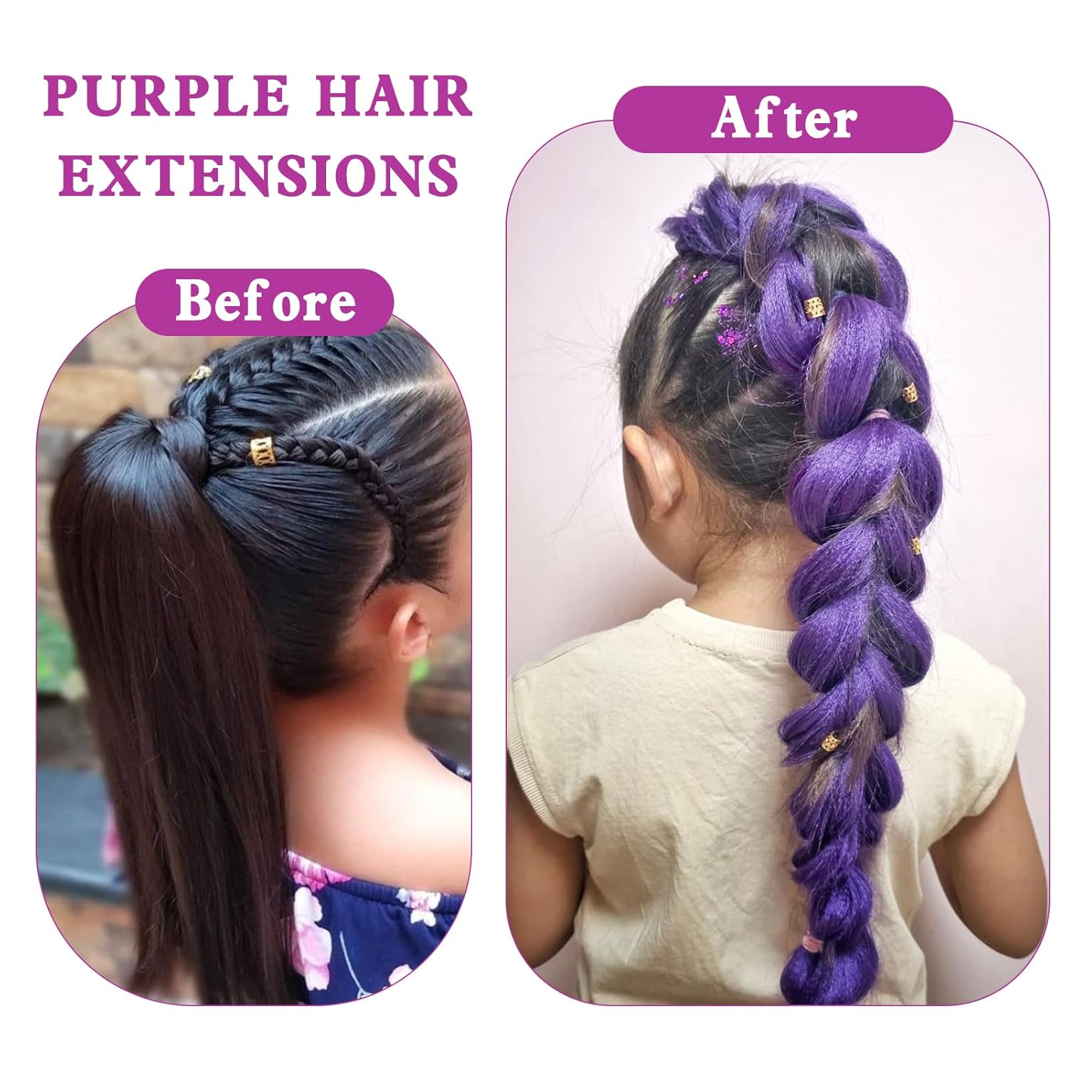 2 шт. синтетический прямой косплей фиолетовый парик хвост с плетением волос конский хвост волосы для женщин Хэллоуин косплей парик аксессуары