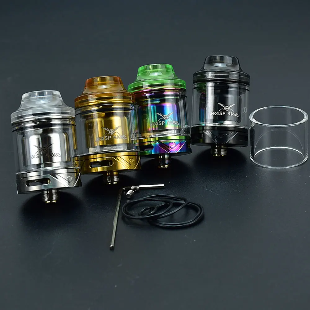 Wasp Nano RTA MTL Bobina Fusible Clapton 23 mm Atomizador TopFilling Tanque de 2 ml Atomizador rta vs YFTK Flash e Vapor V4.5S+ RTA