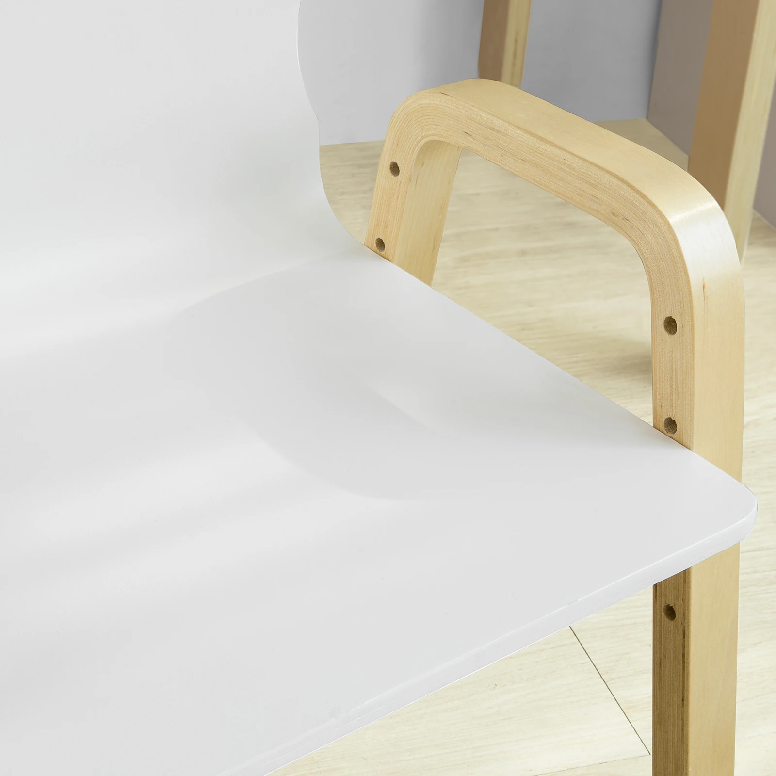 SoBuy KMB24-Wx2 conjunto cadeira altura ajustável cadeiras com braços e encosto assento branco altura 23-35cm