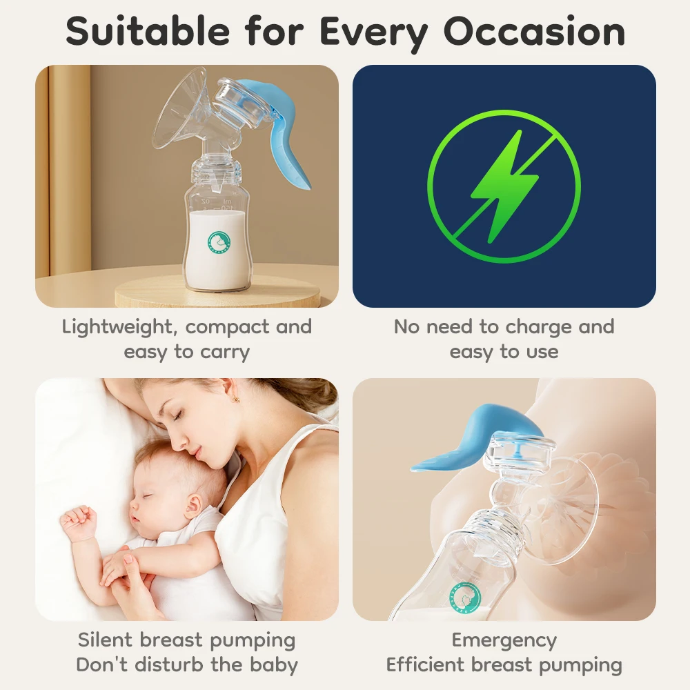 MAMIJOY tire-lait manuel nouveau-né mamelon aspiration pompe à lait alimentation seins pompes bouteille de lait sucer fournitures post-partum MB7