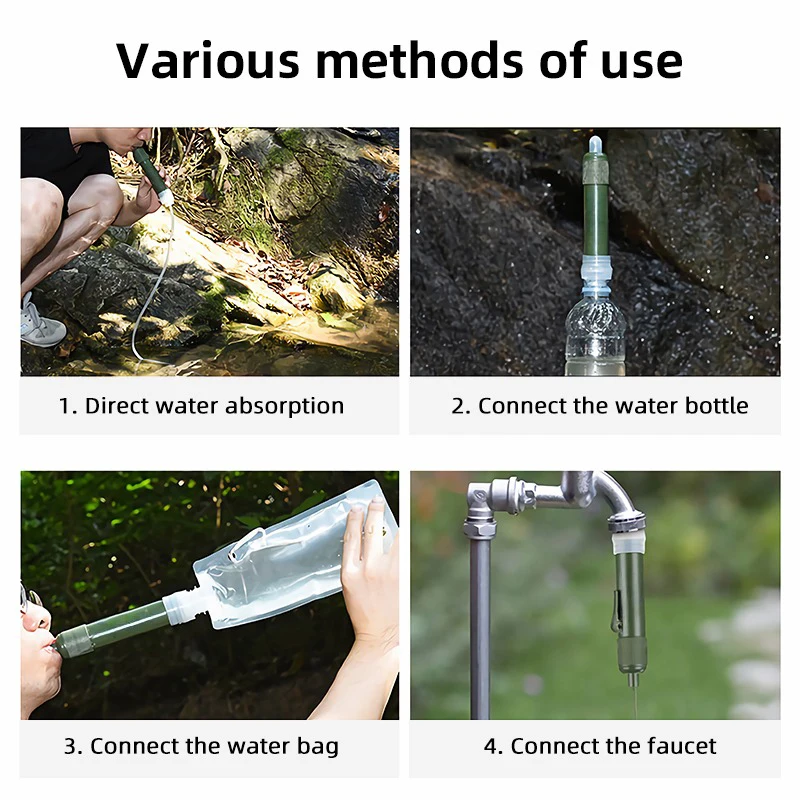 1pc Outdoor Mini Camping Reinigung Wasserfilter Stroh Tup Kohle faser Wasser beutel für Überleben oder Not versorgung