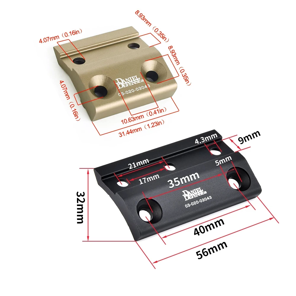 Luz de explorador montaje lateral DD CNC Keymod M-LOK Rail para SF M300 M600 linterna táctica soportes de Base accesorios de caza