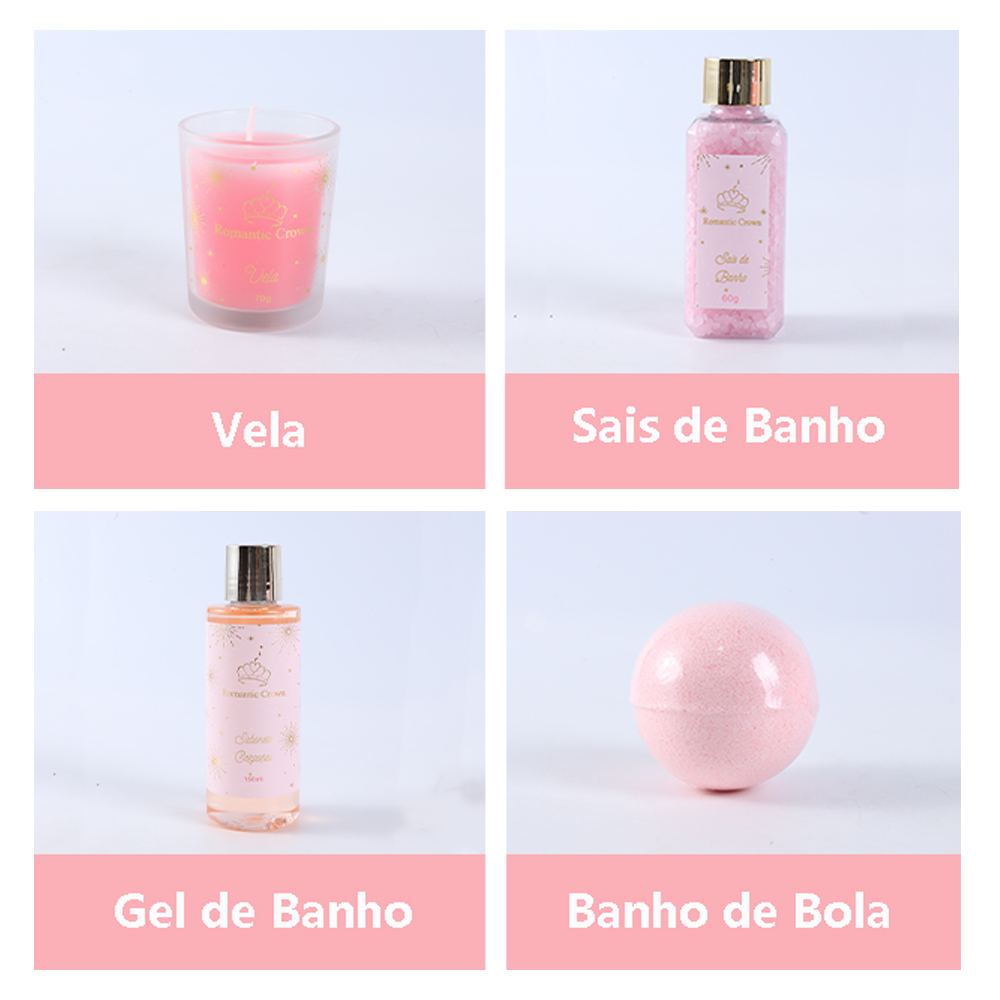 Kit de spa de coroa romântica 4 peças, presente para casais, presentes Nata