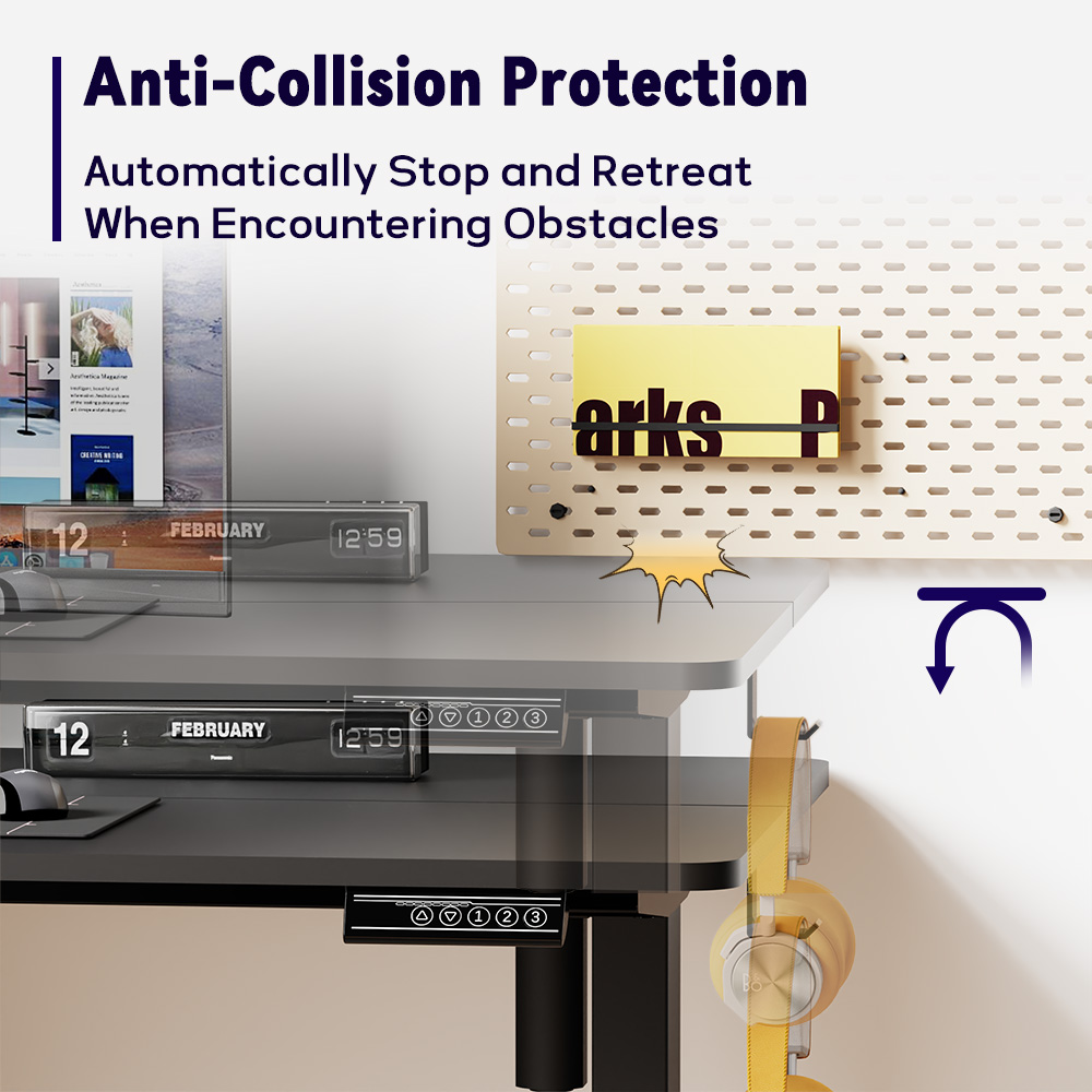 Height-Adjustable Electric Desk with Memory Smart Pannel Standing Desk, Adjustable Computer Desk Office Table for Home Office