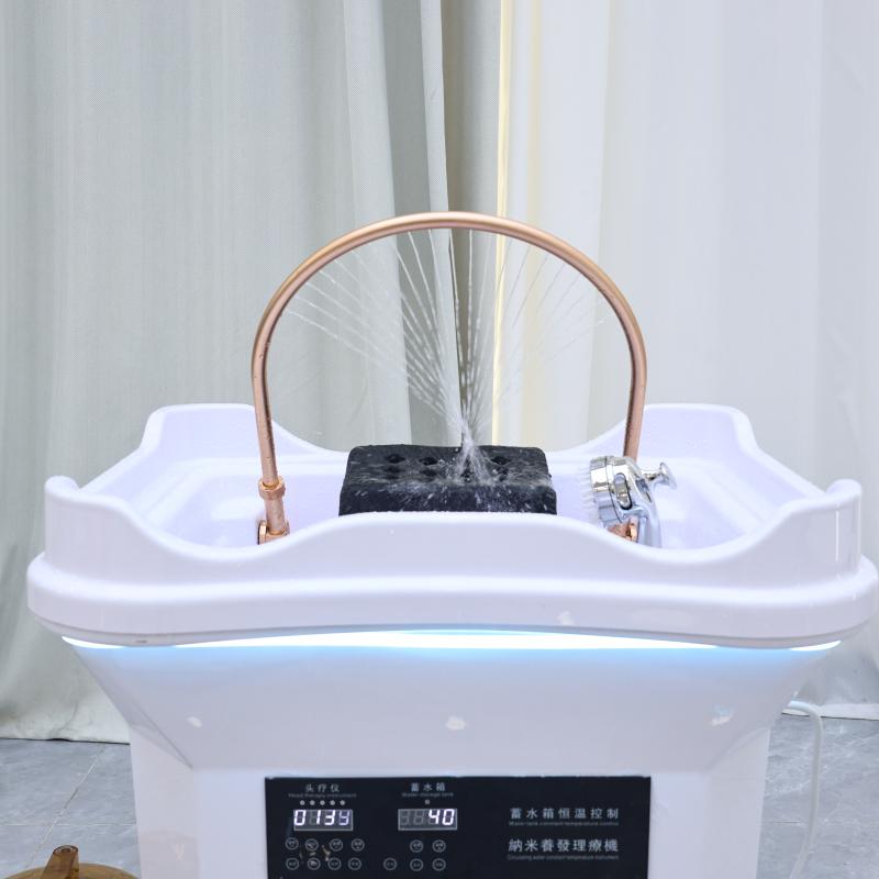 Bewegliche tragbare Kopf-Spa-Ausrüstung für den Friseursalon, eingebauter Abfallwassertank, mit Dampfbegasungsausrüstung zur Wasserzirkulation, de