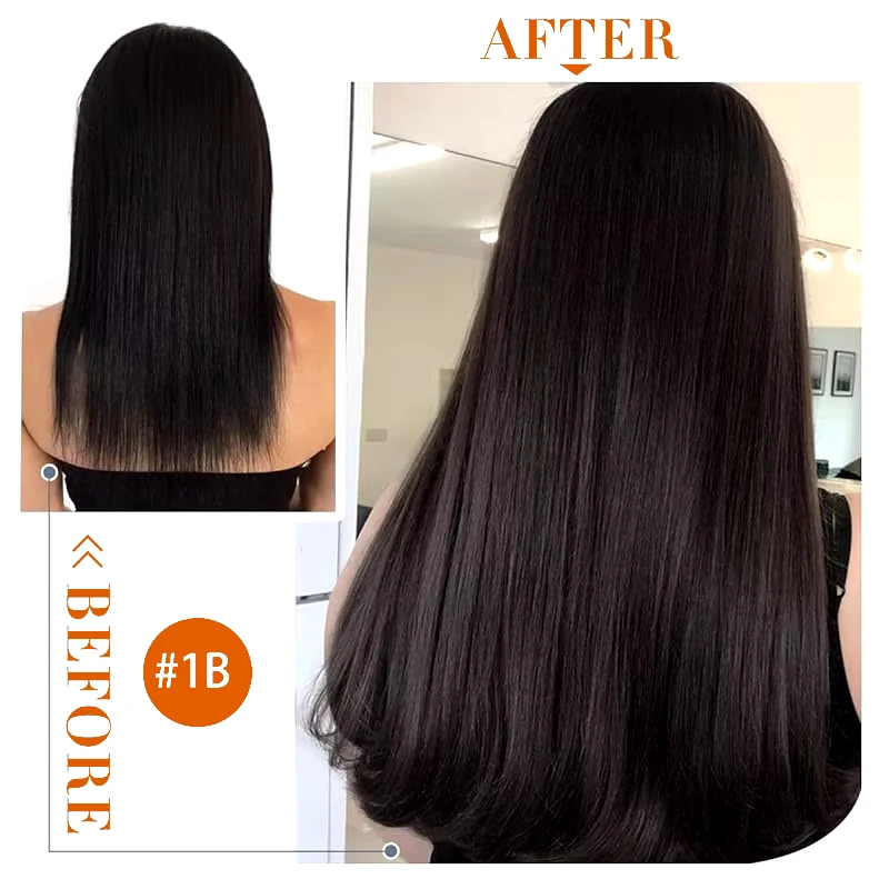 ストレートテープでヘアエクステンション人毛 100% 本物の人毛 16-26 インチスキン横糸テープヘアエクステンションナチュラルブラック # 1B
