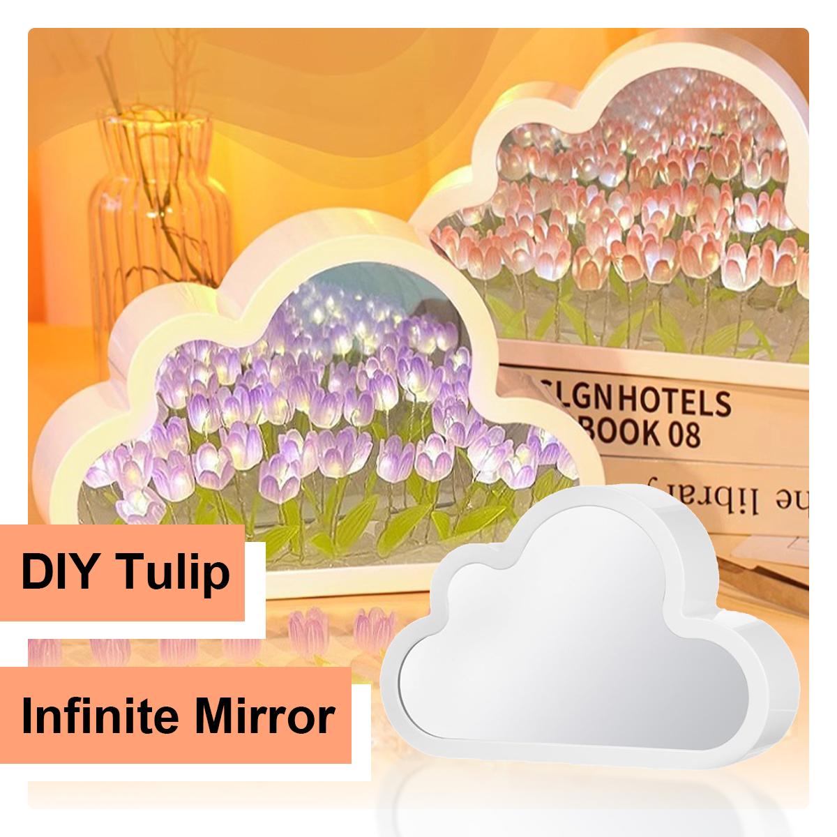 LED Nacht Tulpe Wolke Meer der Blumen Licht Kreative Licht Atmosphäre Transparent Qixi Liebhaber Geschenk Desktop Dekoration