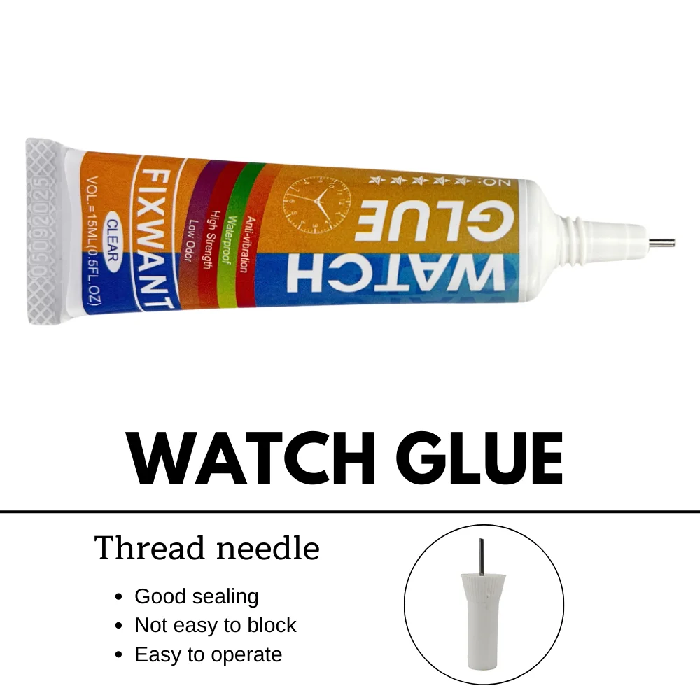 FIXWANT 15ml Colla per riparazione schermo in vetro trasparente Colla speciale per orologi con intarsio di gioielli fai-da-te morbida e impermeabile