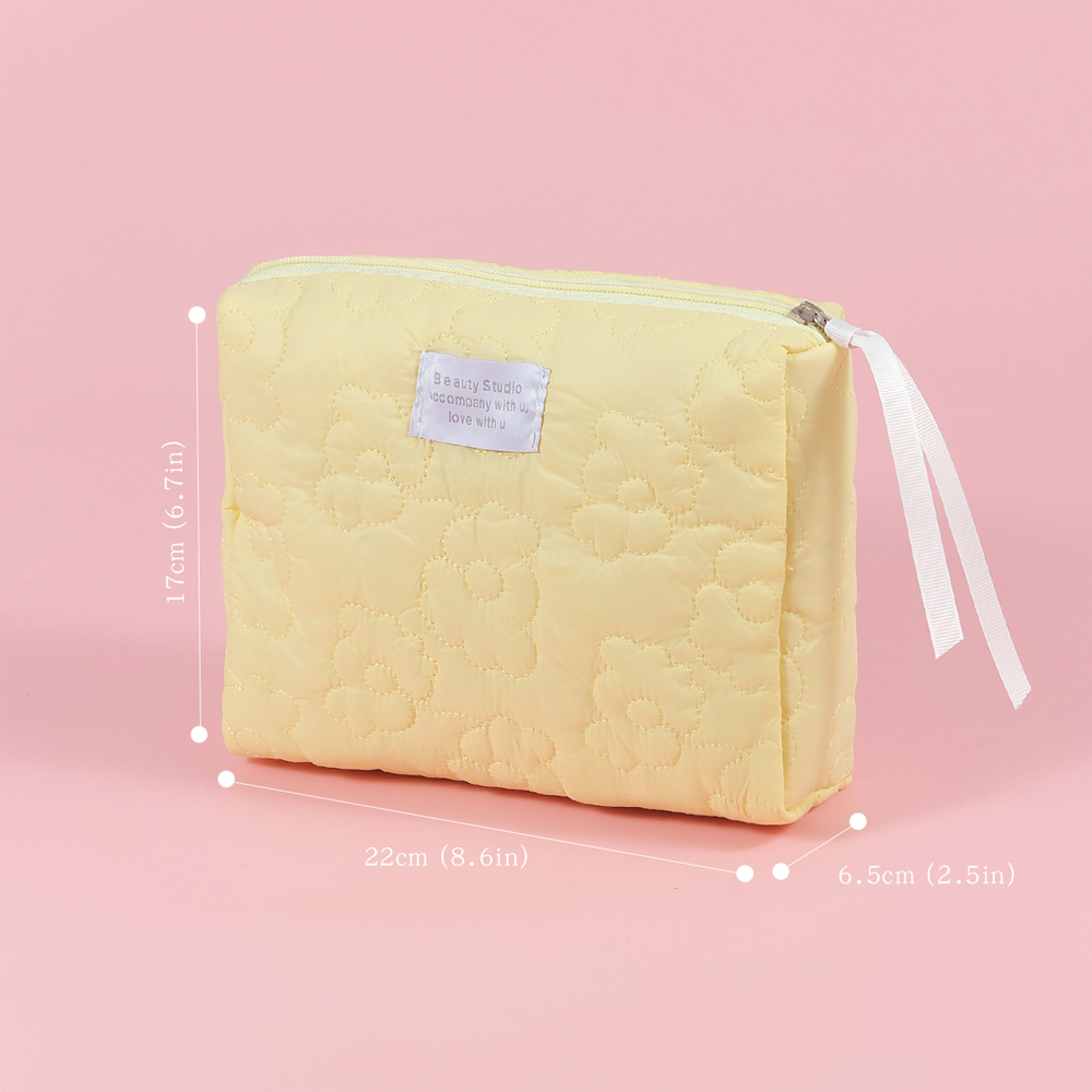 Bolsa cosmética bordada de grande capacidade Bolsa de armazenamento portátil à prova d'água Bolsa de maquiagem para viagem