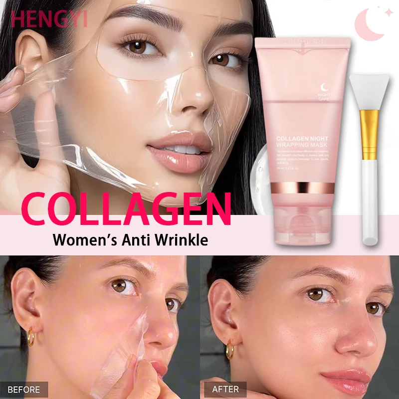 5pc coreano colágeno embrulho peel off máscara facial elasticidade hidratação reduz flacidez embotamento colágeno hidrolisado cuidados com a pele