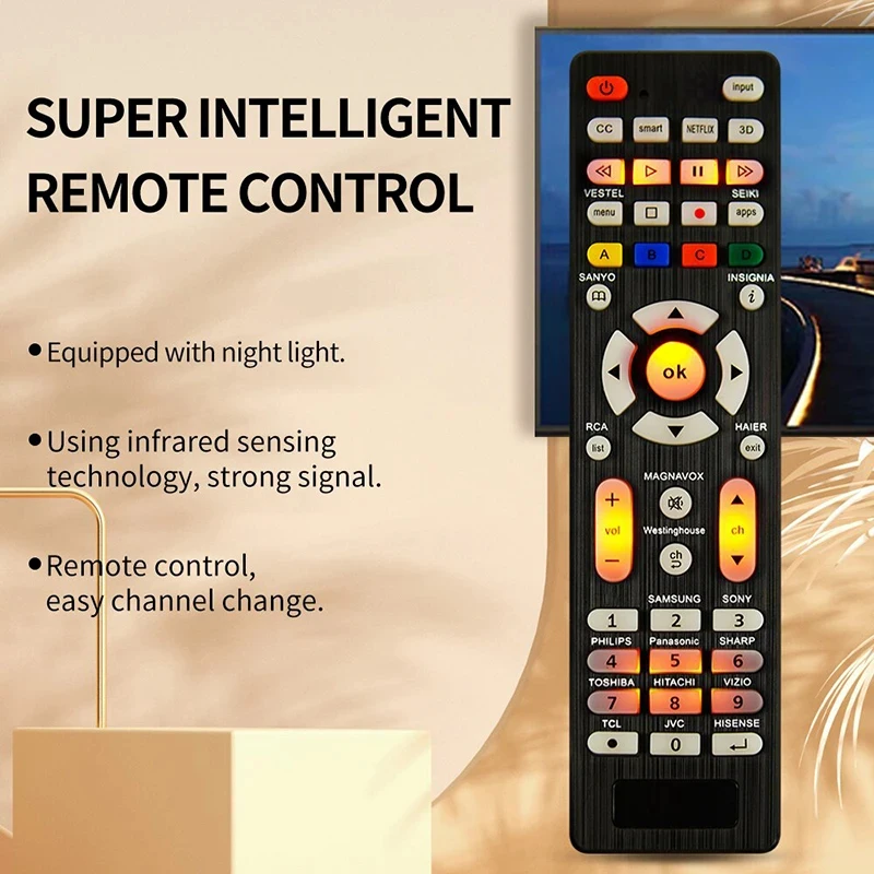 RCG008 Replacement Remote Control for LG For Sony for Samsung for Panasonic with Light