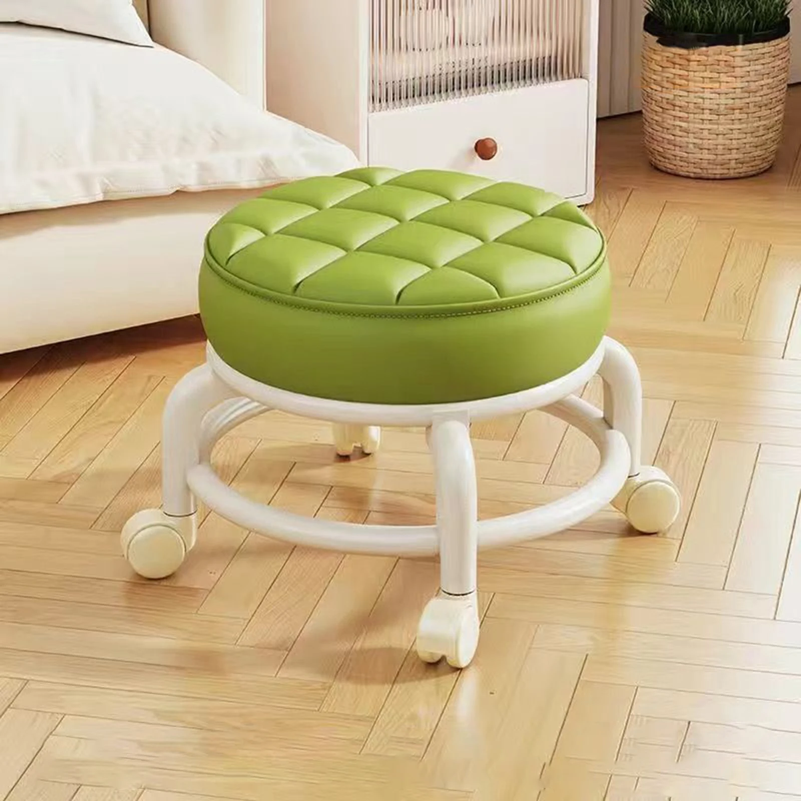 ต่ําที่นั่งลูกกลิ้งล้อBreathable Rollingสตูล 360 หมุนเก้าอี้ขนาดเล็กสําหรับโรงรถสํานักงานShopกีฬาตัดผมฟิตเนส