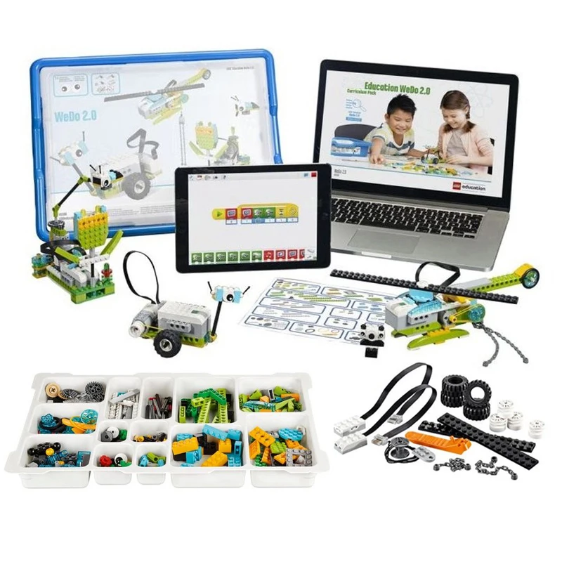 ใหม่ WeDo 2.0 Core ชุดหุ่นยนต์ไอน้ํากล่องชุดใช้งานร่วมกับ 45300 We-Do Building Blocks DIY ของเล่นเพื่อการศึกษาคริสต์มาสของขวัญ