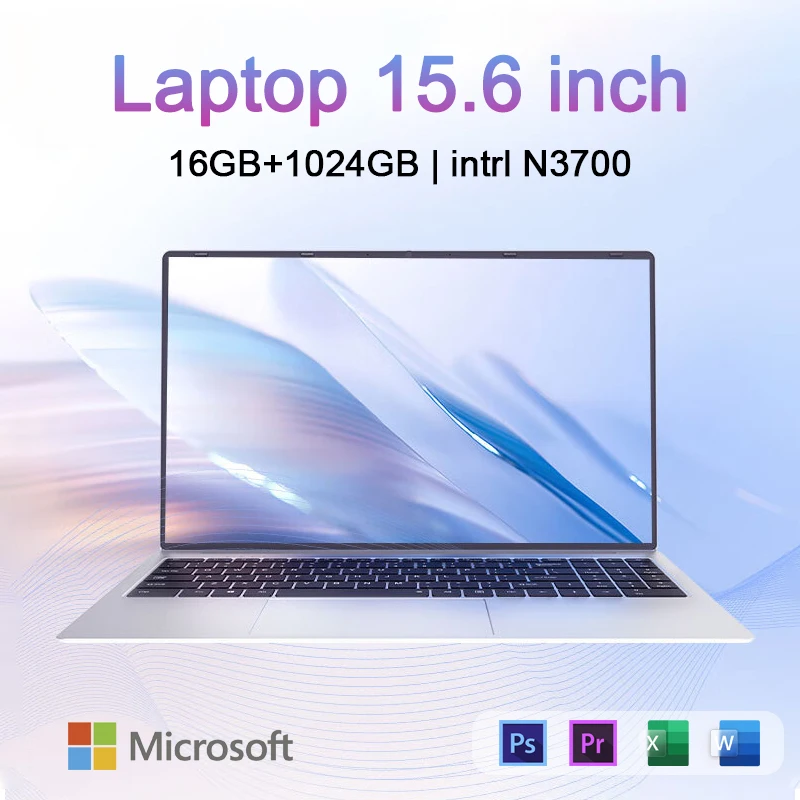 Оригинальный тонкий ноутбук 15,6 дюйма, 16 ГБ ОЗУ, 2 ТБ SSD, игровой ПК Intel N3700, дисплей 1920*1080, офисный учебный компьютер, ПК с Windows 11 Pro