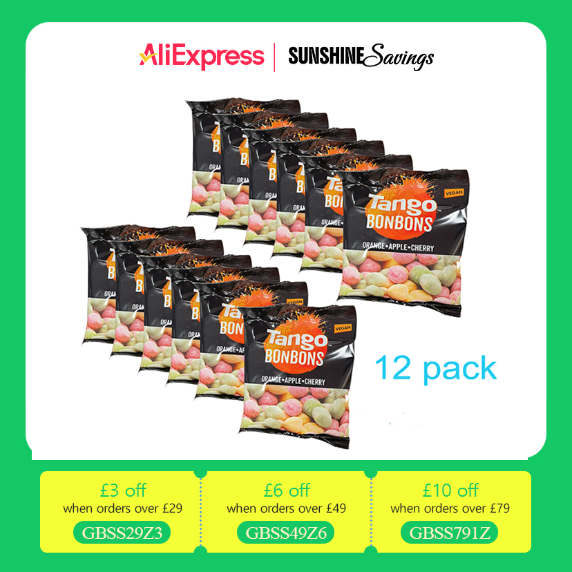 Tango,BONBONS Assorted Apple,Cherry,Orange Flavours Bonbons Chewy Sweets, pack of 12