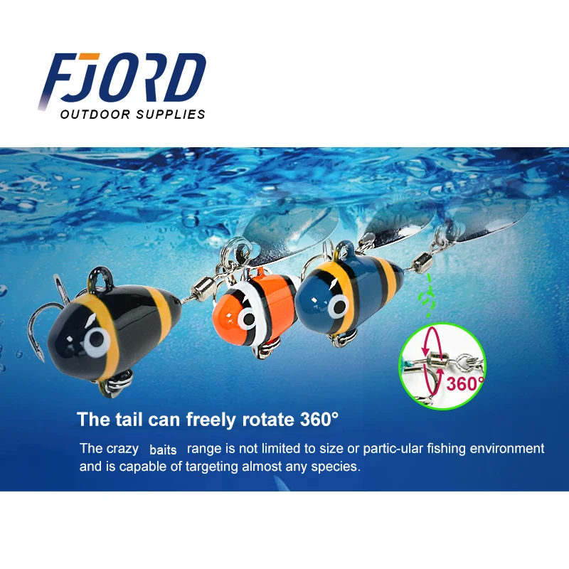 FJORD 7g/10,5g/14g Spinning Tail-spinner Swimbait Señuelos de Pesca Spinnerbait Vib Metal cebo Artificial accesorios de pesca de carpa