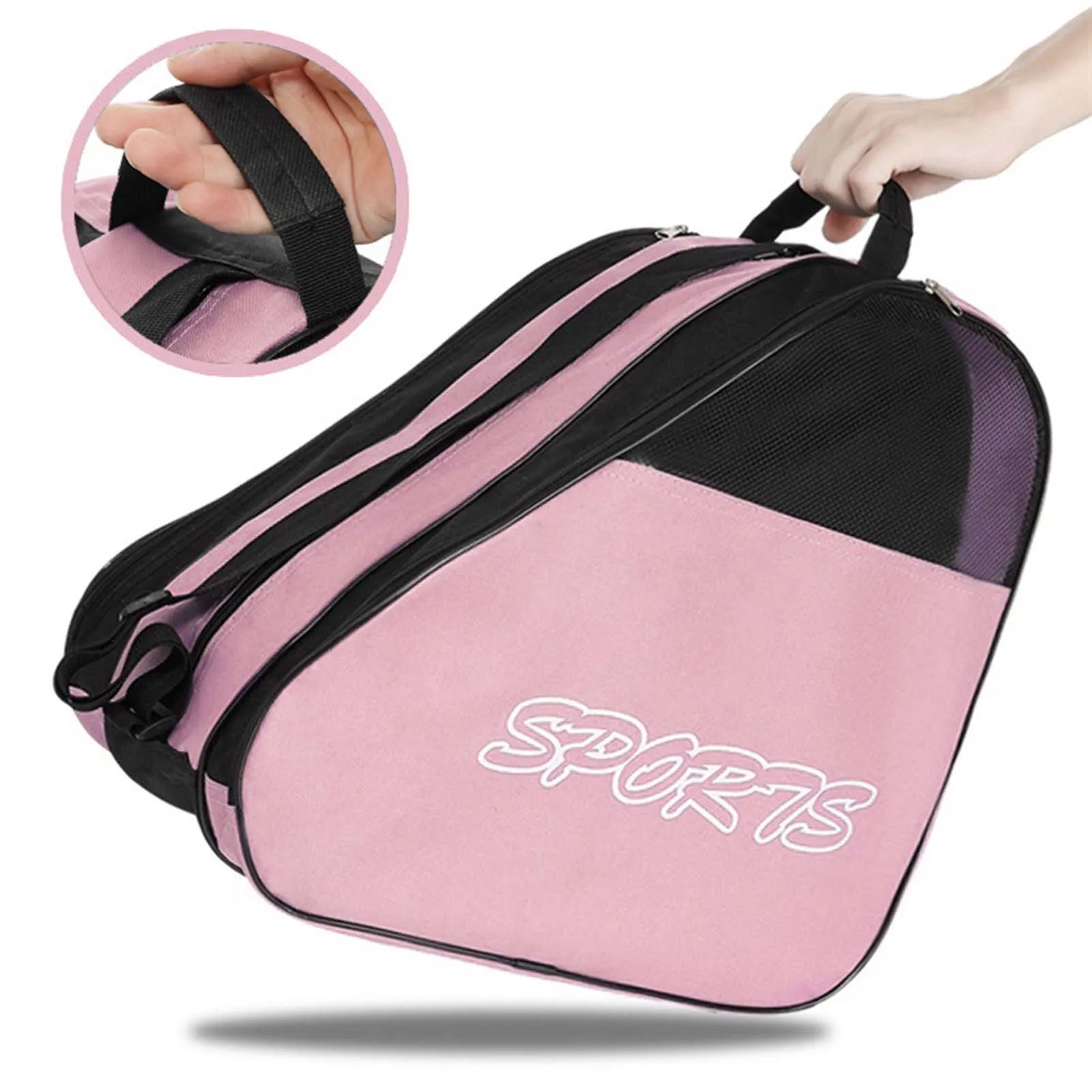 Bolsa de armazenamento respirável para sapatos de patinação, bolsa portátil para patins, conveniente, bolsa de transporte para crianças, presentes