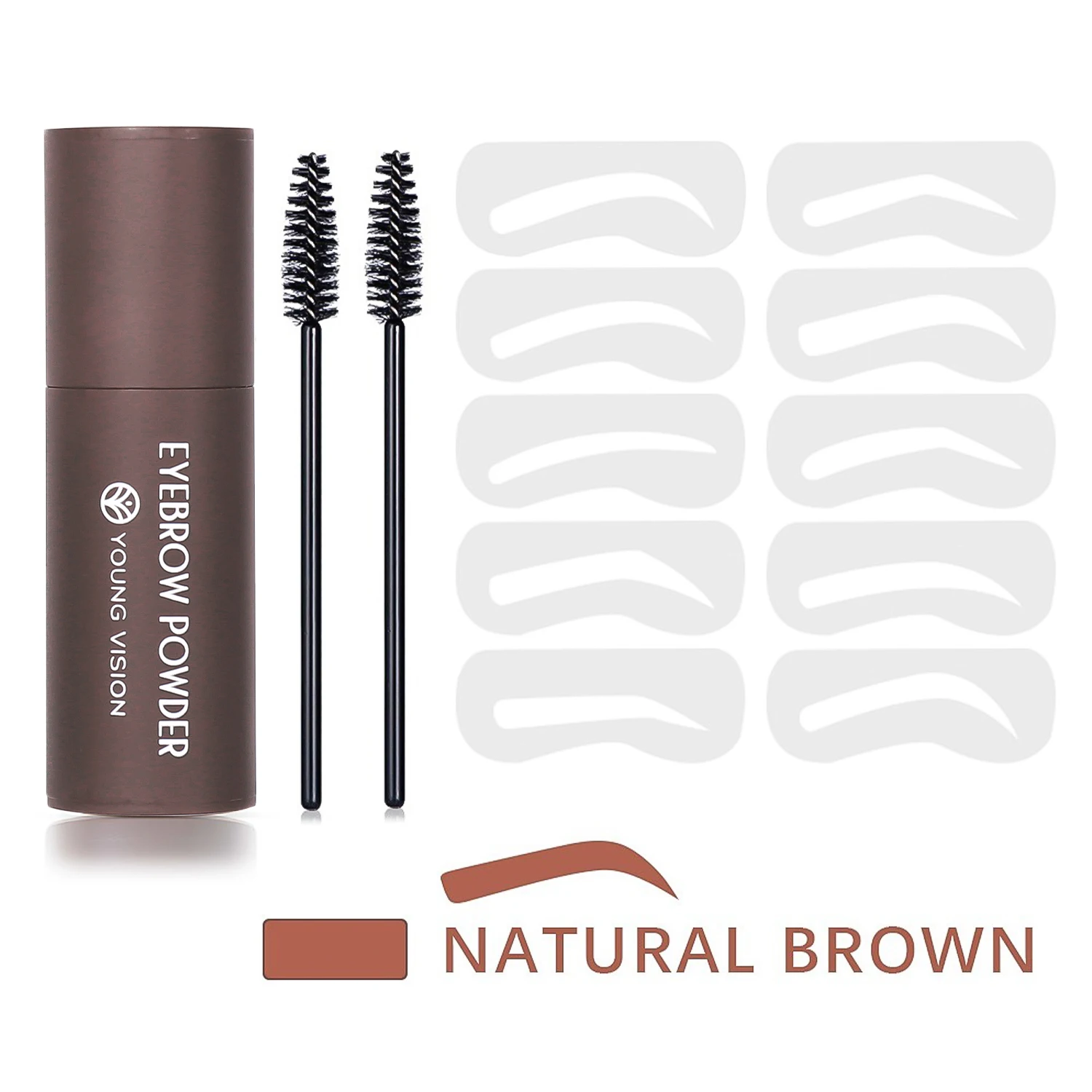 ชุดลายฉลุแสตมป์คิ้ว - 1 ชิ้น Eye Brow Stamp Shaping Kit ยาวนานกันน้ํา, แต่งหน้าคิ้วรูปร่างคิ้ว 10 ชิ้น