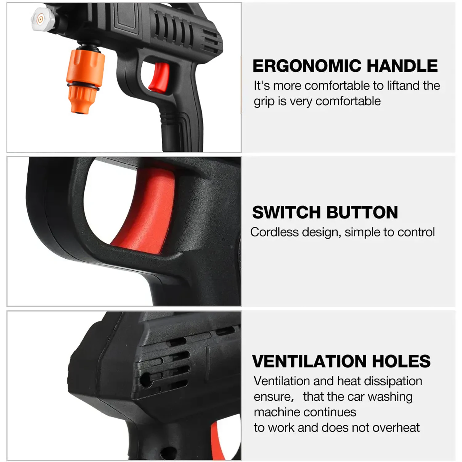 Pistola per autolavaggio portatile ad alta pressione da 1500W 50bar con fornitore di schiuma a batteria macchina per bere auto senza fili