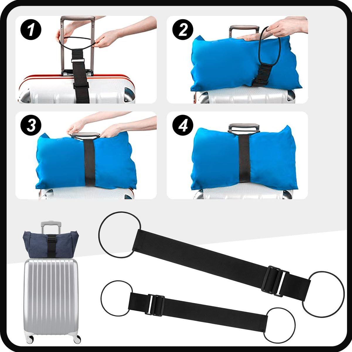 Elastic Adjustable Luggage Strap Carrier Strap Baggage Bungee Luggage Belts Suitcase Belt Travel Security Carry On Straps