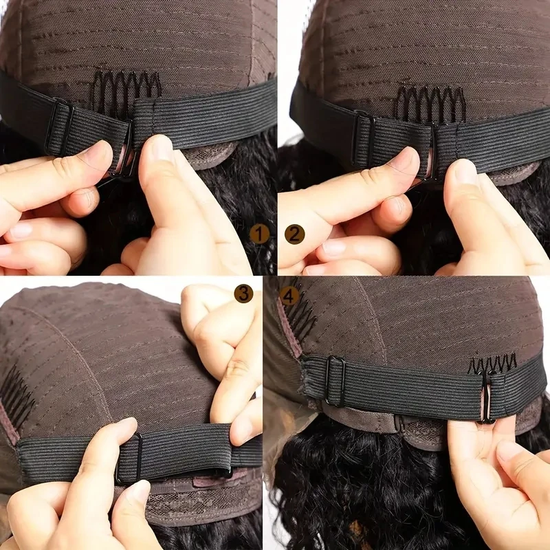 12/10/5/3/2/1 pcs สีดําปรับแถบยืดหยุ่นสําหรับวิกผมปรับสายรัดสําหรับวิกผมทําเครื่องมือสําหรับทําหมวกวิกผมอุปกรณ์เสริม