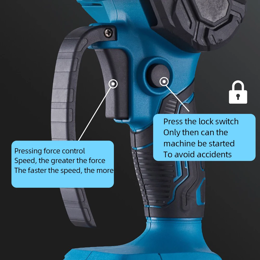 Seeiswork-6-inch borstelloze kettingzaag, draadloze handmatige snoeizaag, elektrische zaagsnijgereedschap voor houtbewerking, 21V Makita-batterij