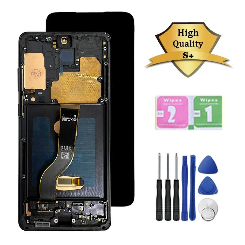 Super AMOLED for Samsung  S20+ G985 G985F G985F/DS Lcd Display with Frame Digital Touch Screen Assembly S20 Plus Display