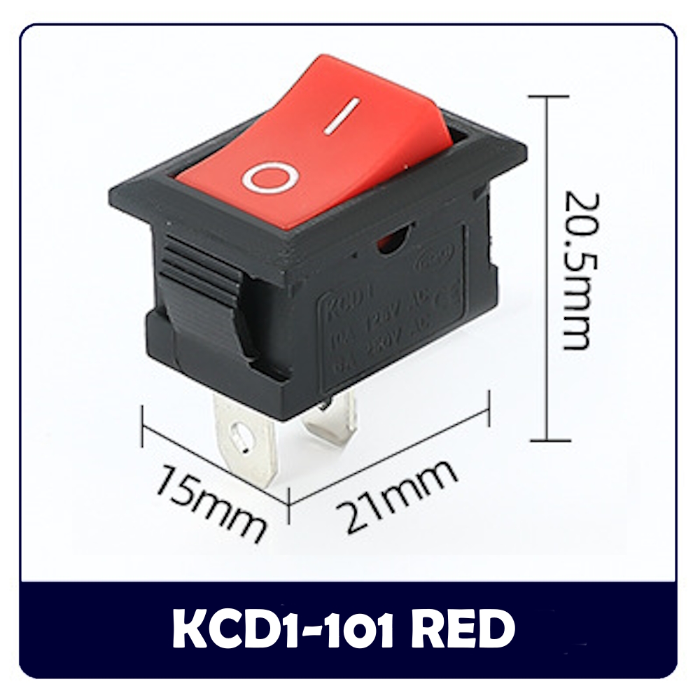 KCD1-101 Ein-Aus-Wipp schalter 2-polig spst Kupfer kontakt 15*21mm 6a 250vac/10a 125vac