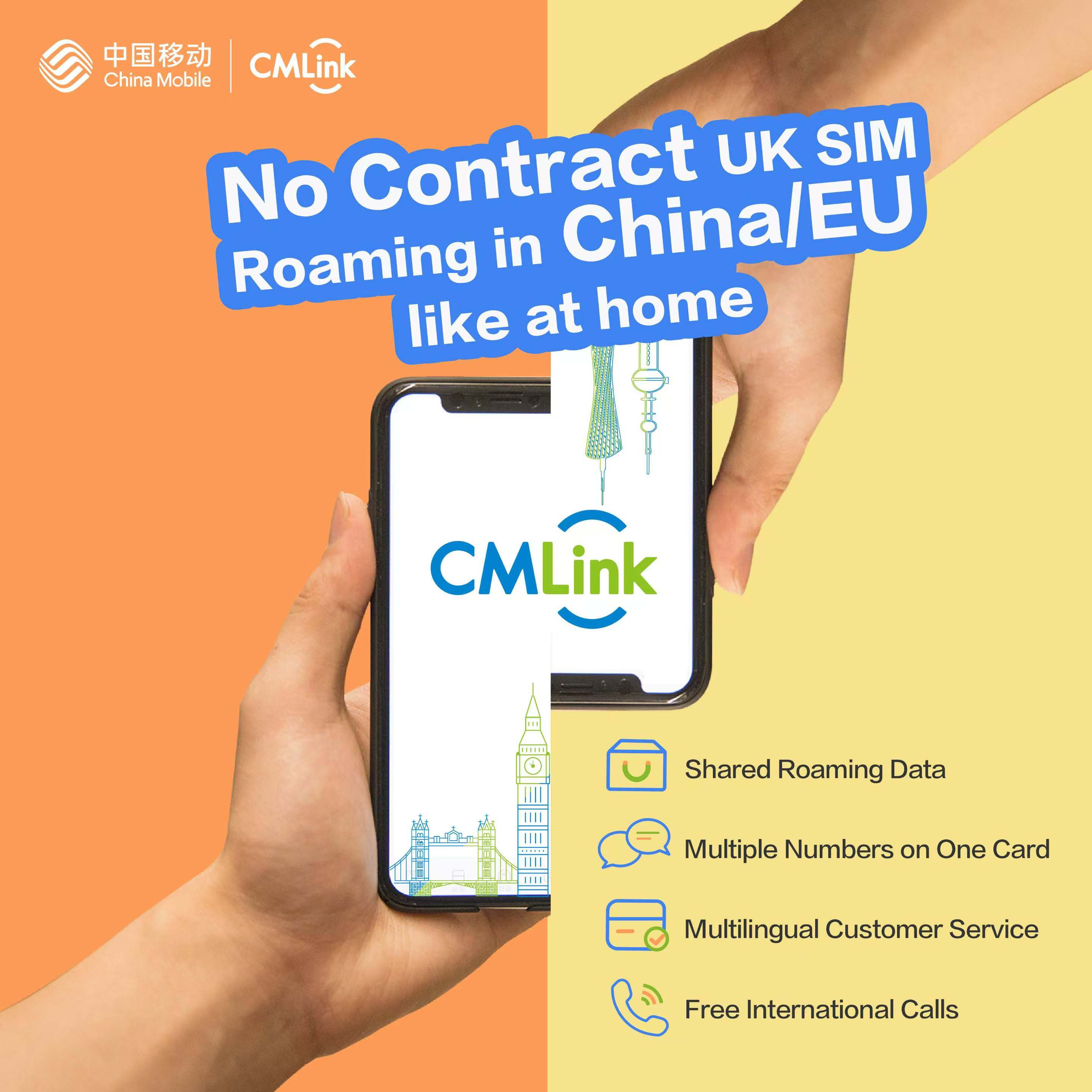 5G Non-Contract SIM Card, 40GB x12Month Data, Free Roaming Data EU&China, Free Intl Call, UK Phone Number, Can Top Up Yourself