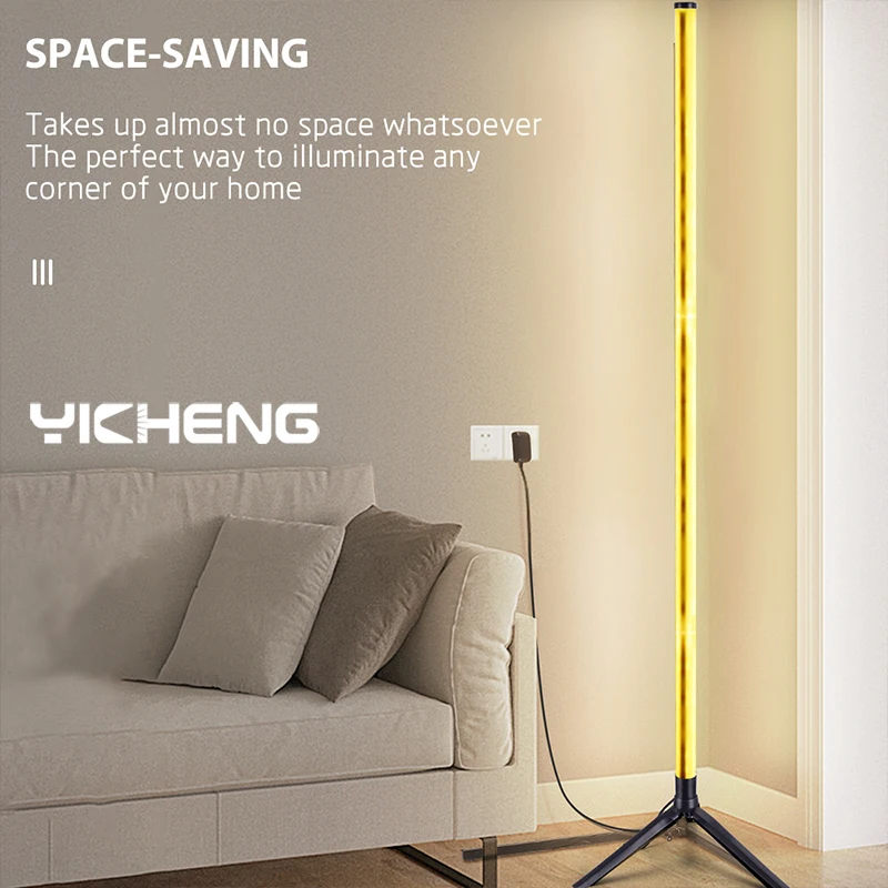 103 ซม.RGB LED โคมไฟตั้งพื้นสมาร์ทรีโมทคอนโทรลโมเดิร์นมุมโคมไฟตั้งพื้นบรรยากาศยืนแสงตกแต่งคริสต์มาสแสง