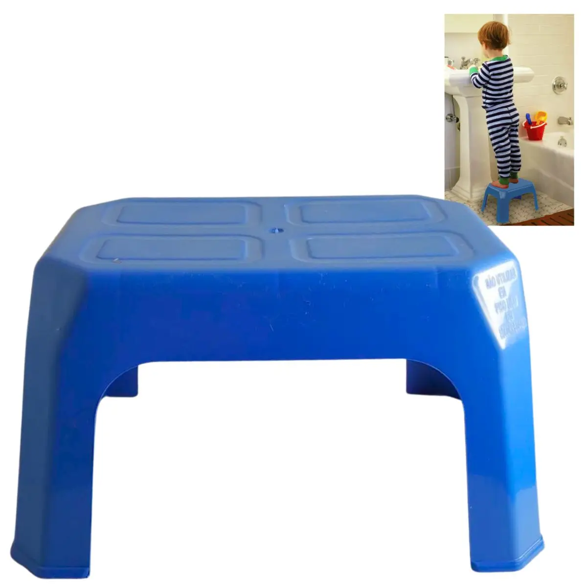 Banquinho Plástico Infantil Azul Para Crianças Pequenas Peso máximo 30 kg