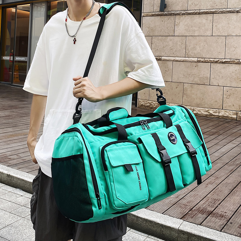 Bolsa de viagem de nylon elegante de grande capacidade, bolsa de ginástica à prova d'água para homens e mulheres