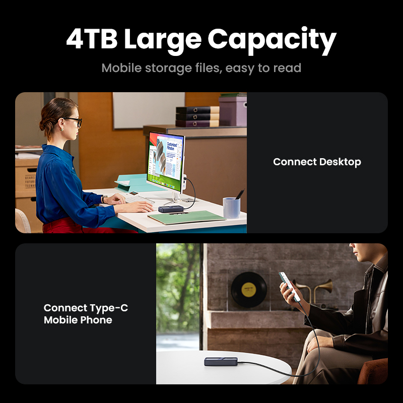 UGREEN-carcasa SSD NVMe de 40Gbps, adaptador M.2 a USB4.0 para M.2 NVME PCIE, carcasa de aluminio con chaleco de refrigeración incorporado