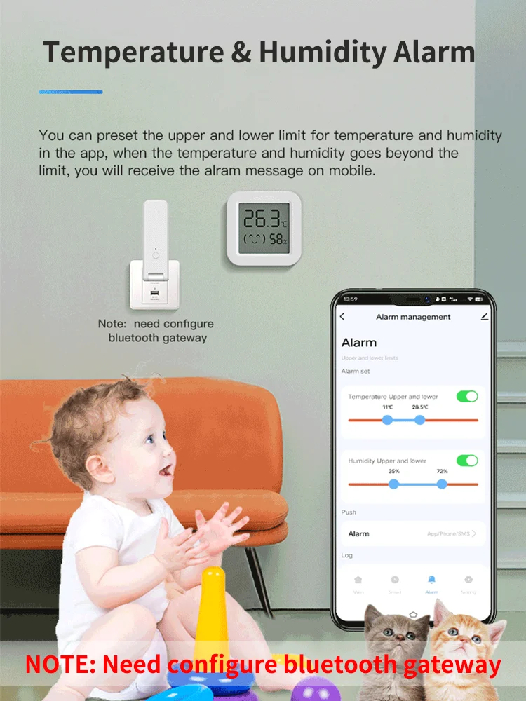 Совместимый С Tuya Мини-цифровой Дисплей, Датчик Температуры И Влажности, Bluetooth-пульт Дистанционного Управления