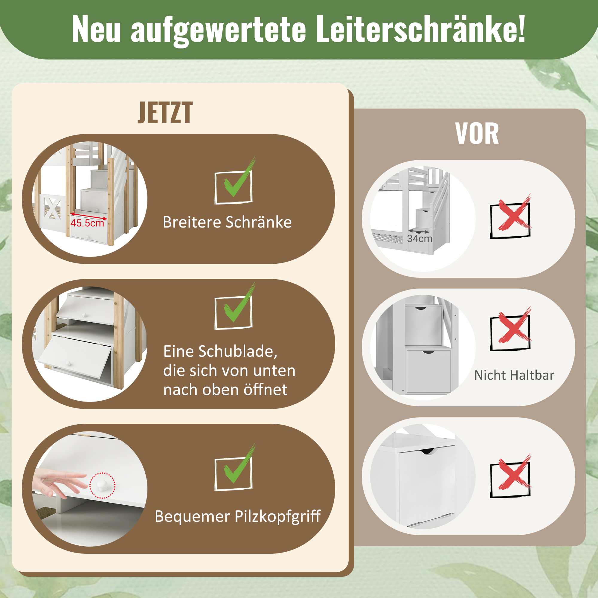 Lit superposé enfant 90x200 cm style maisonnette, escaliers, rangements et protections anti-chute, bois naturel et blanc