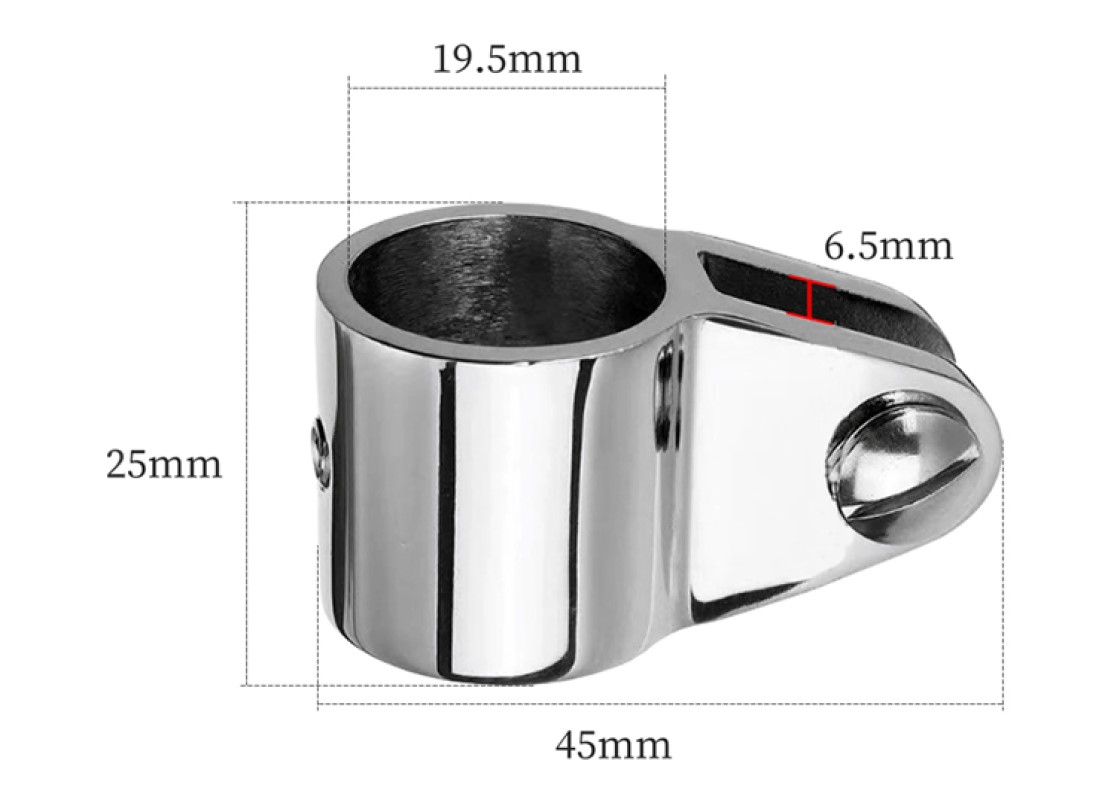 316 Stainless Steel Bimini Top Caps Slide Cap Tube Eye End Top Fitting Marine Hardware Inside Diameter 22mm Boating Accessories