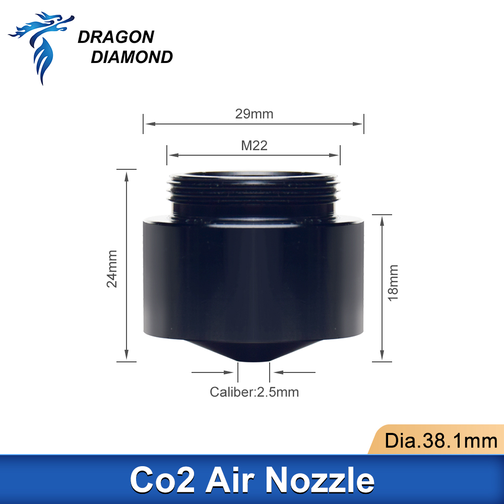 Co2 공기 노즐 Dia.20 FL38.1mm 레이저 헤드 용 레이저 렌즈 피팅 레이저 절단기 용 Co2 짧은 노즐