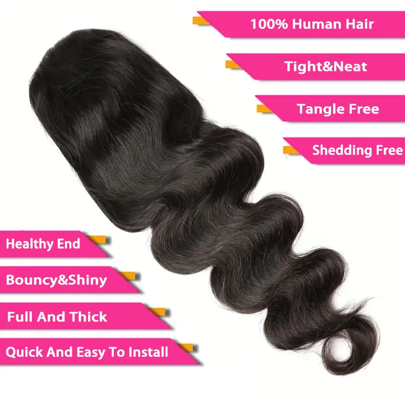 Vague de corps cheveux humains cordon queue de cheval Extensions Remy 100% cheveux humains naturel queue de cheval pince dans les Extensions de cheveux pour femme 100G