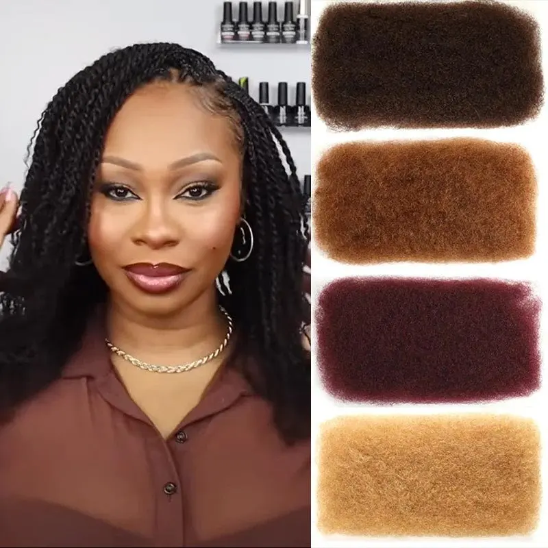Rebecca afro kinky extensões de cabelo humano em massa 10 "-22" 50 grama/pc maior afro kinky em massa para trança dreadlock cor natural