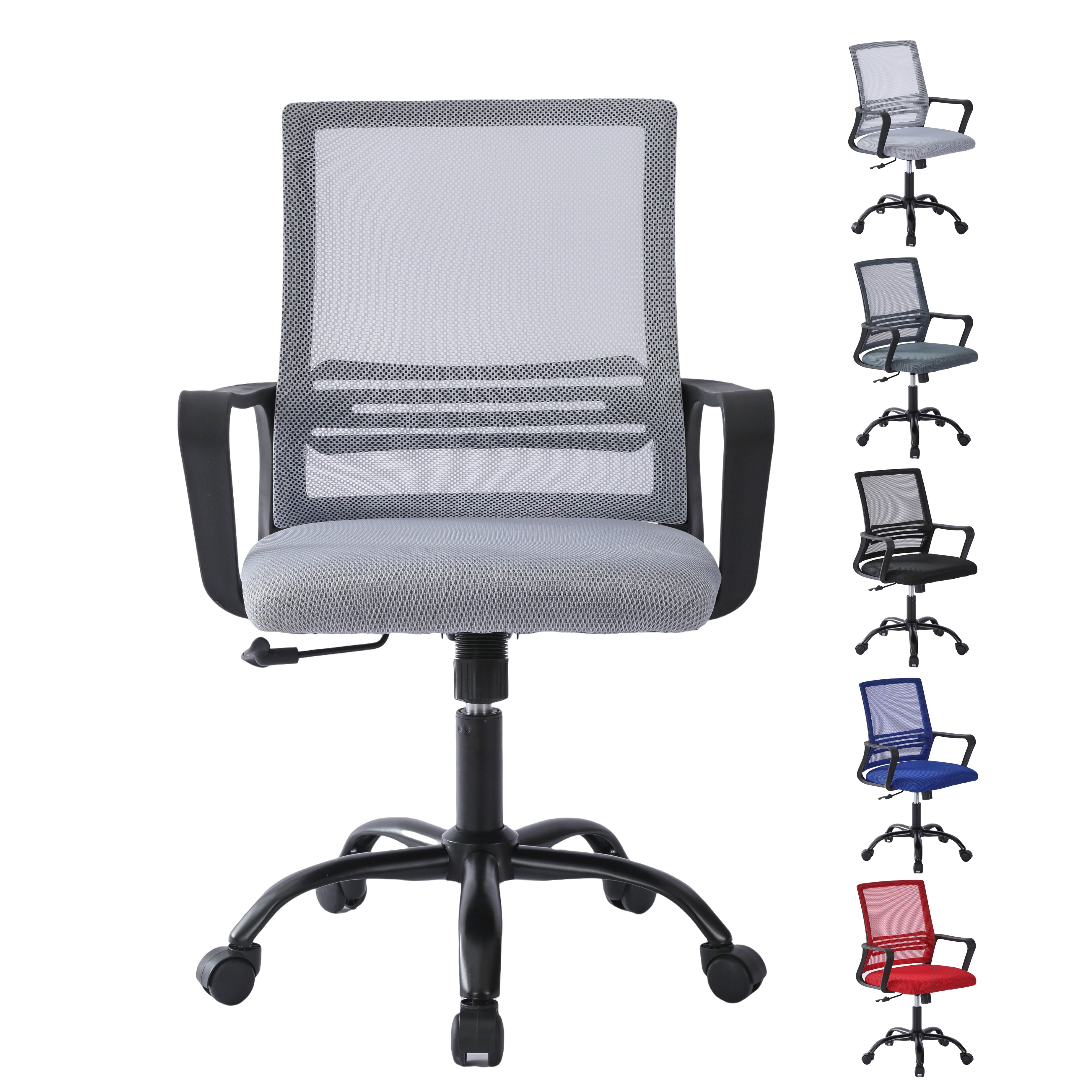 mcc direct Adjustable Office Chair w/Padded Seat Cushion, Height Adjustable Computer Chair w/Lumbar Support and Swivel Rocking