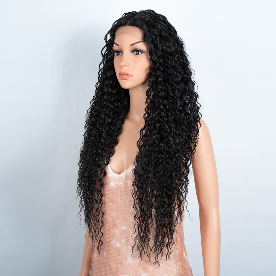 合成レースフロントウィッグ 30 インチロングカーリーヘアレースウィッグ女性のためのオンブルブラウン HD レースフロントコスプレウィッグ耐熱