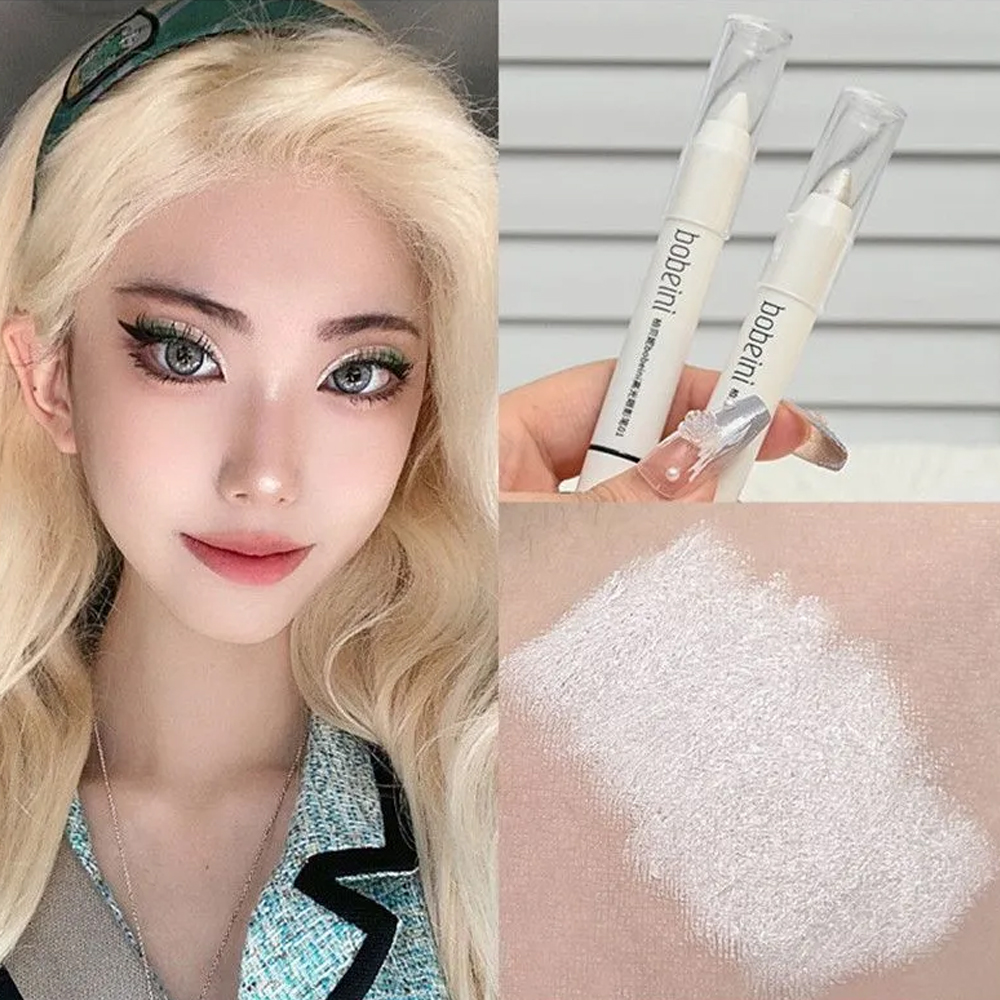 The 3-color highlighter eyeshadow pencil is waterproof and non-smudging, easy to use, matte and brightens the eyeshadow stick