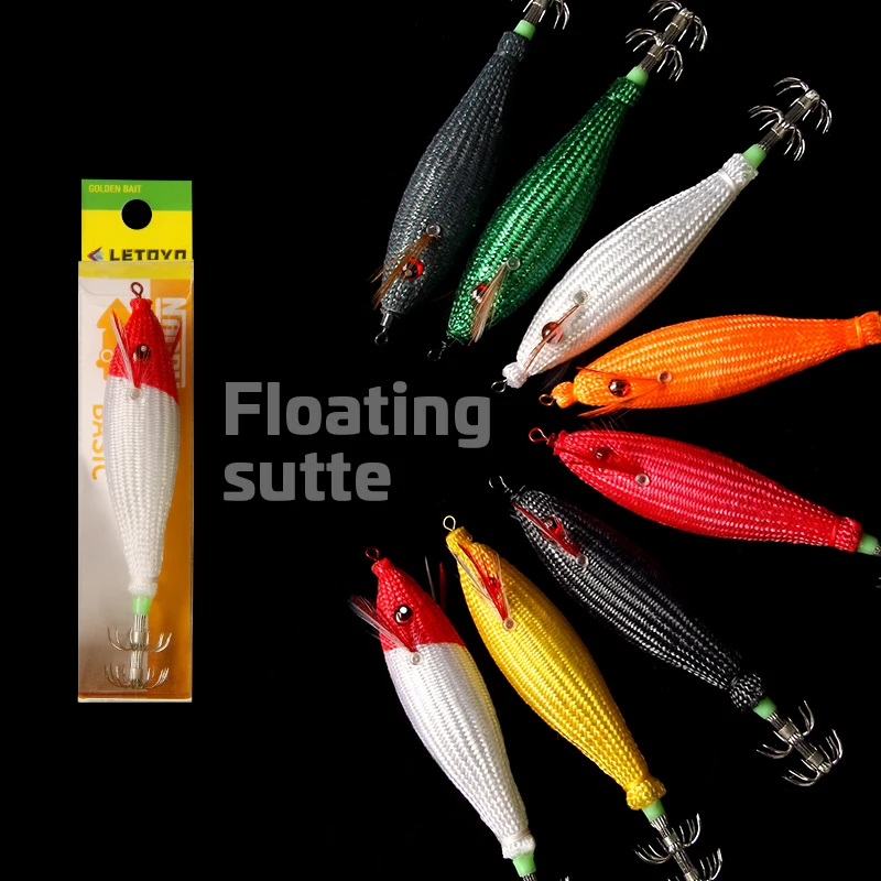 LETOYO TOTO floating squid lure Luminous squid Jig Artificial bait For Webfoot Octopus Cuttlefish sea fishing lures