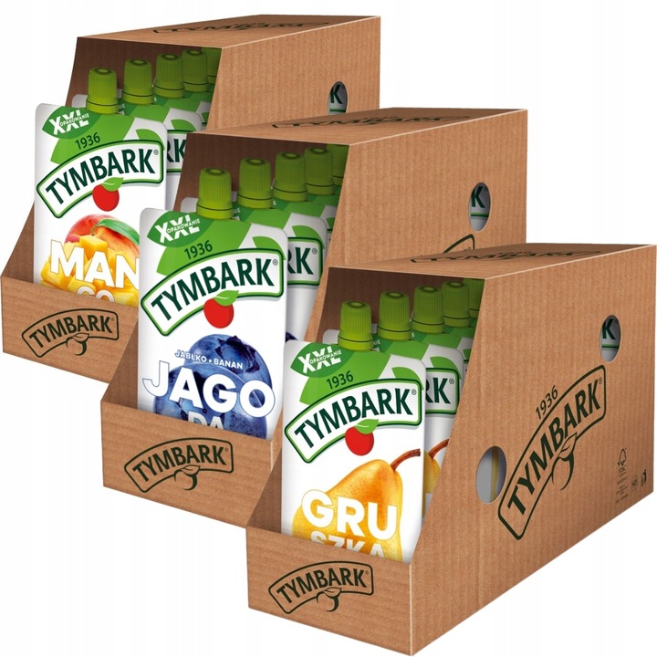 Tymbark Mus 100% z owoców Mix 3 smaków 200 g x 30 sztuk
