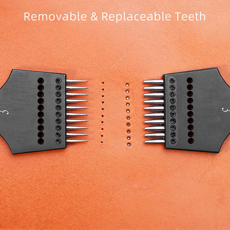 WUTA Sắc Nét Đầu Có Thể Thay Thế Được Châm Sắt Có Thể Tháo Rời Kìm Bấm Lỗ Tròn Da Thủ Công Đục Làm Đồ Da Dụng Cụ