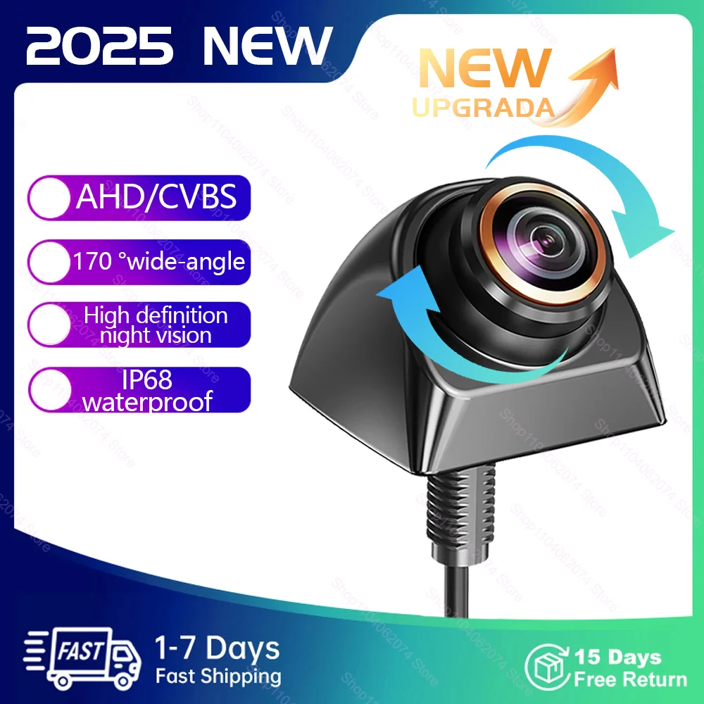 SZUK cámara de visión trasera de coche 1080P cámara de imagen de marcha atrás gran angular visión nocturna ojo de pez Len AHD CVBS cámara de marcha atrás de coche