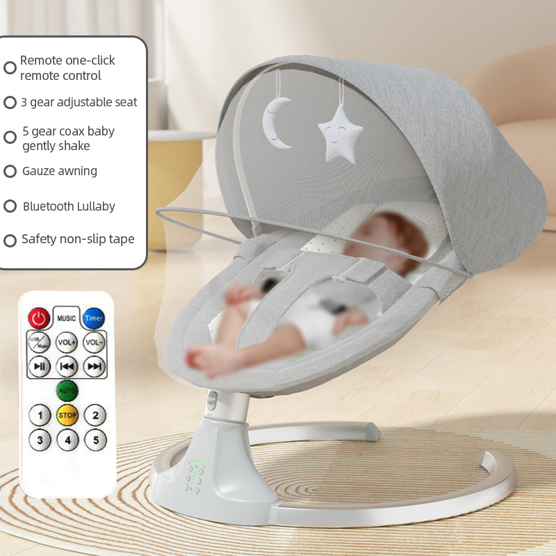 Mecedora eléctrica para bebé, cuna para dormir para recién nacidos, silla cómoda para niño, silla reclinable para bebé de 0 a 18 meses